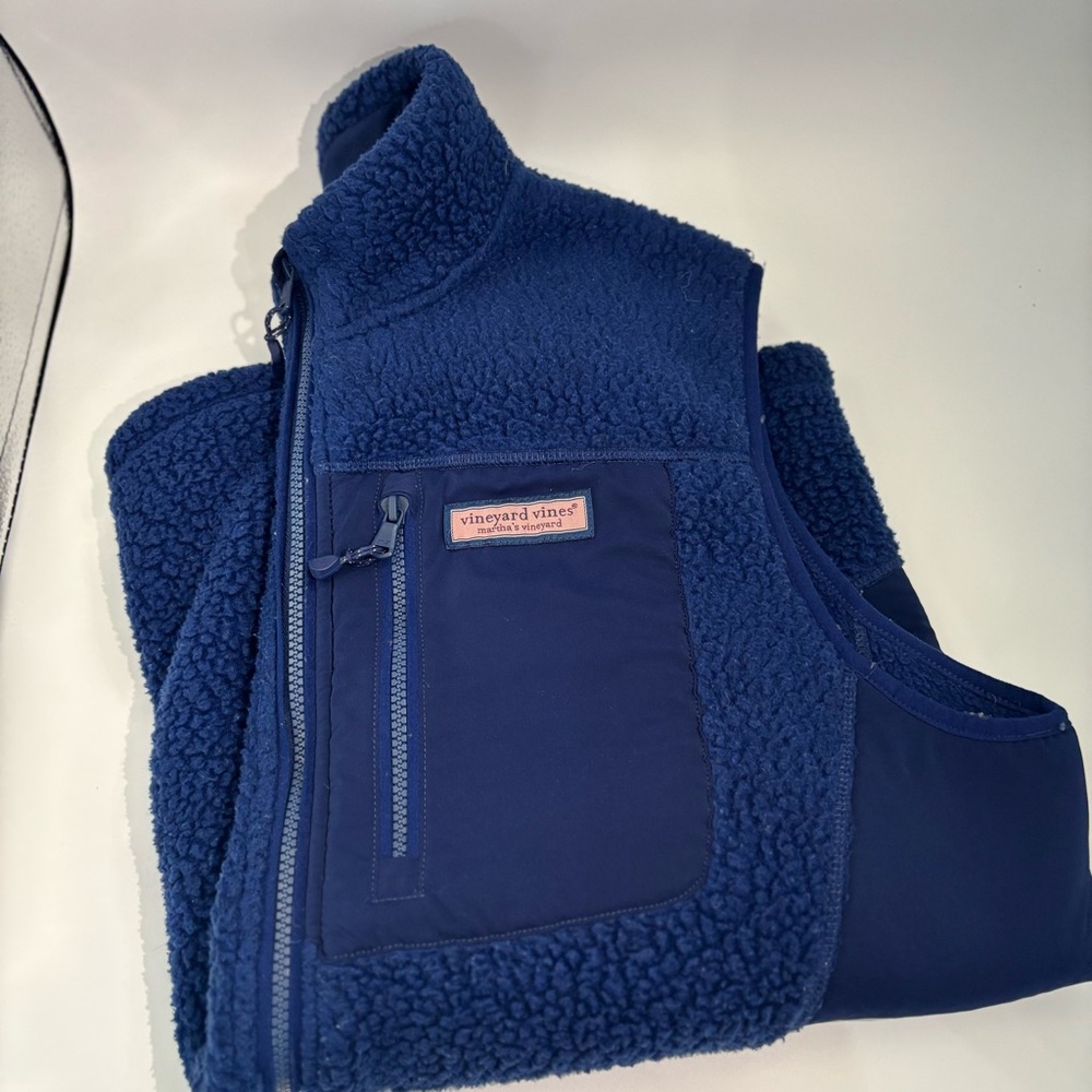 Vineyard Vines Navy Fleece Vest Men’s XL